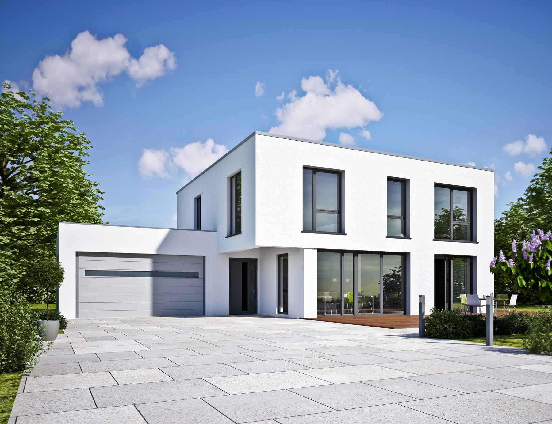 Modernes Haus mit großem Garten